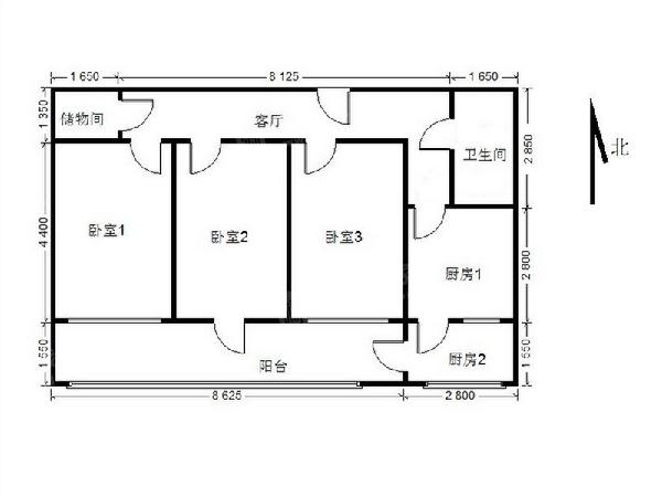 六铺炕二区 3室1厅1卫