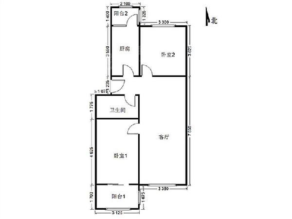 龙腾苑四区 2室1厅1卫