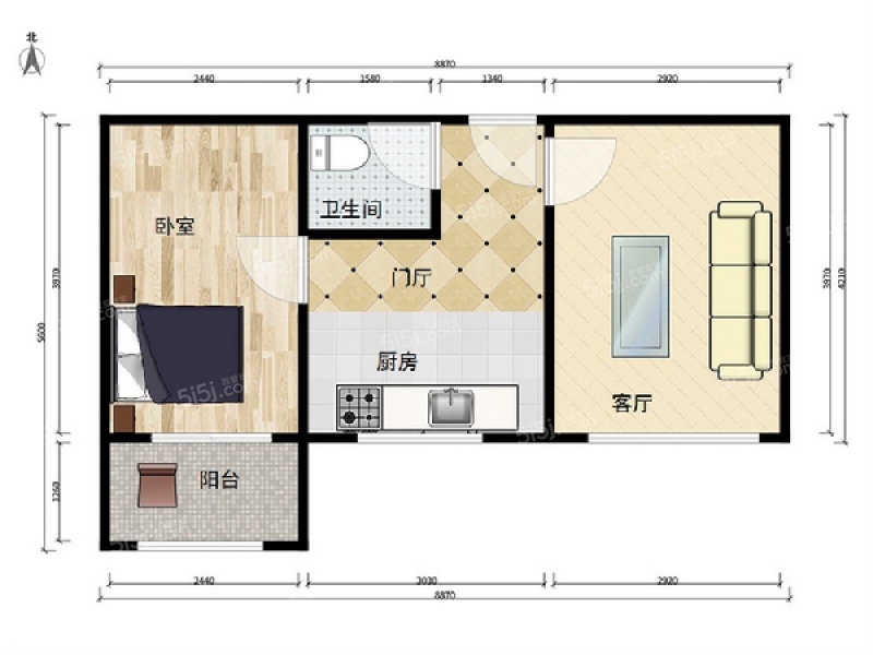 通州新城西营前街小户型一居室