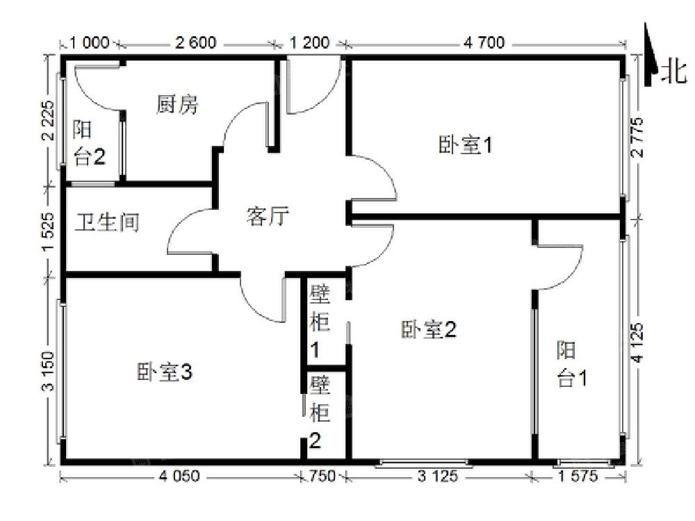 光明樓三室一廳一衛