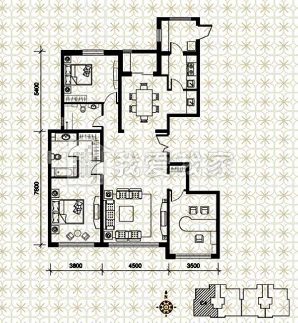 华彩国际公寓室内图